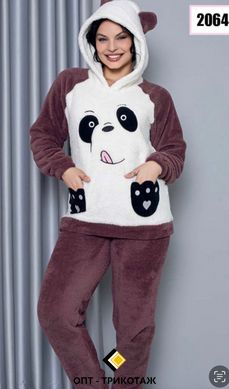 Піжама панда жіноча тепла махрова ТМ. SNC art 20644-5 5_20644 фото