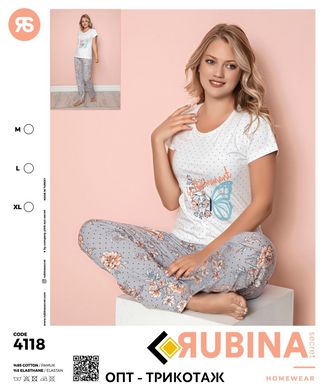 Жіноча піжама штани та футболка Rubina Secret Туреччина art. 4118 4118 фото