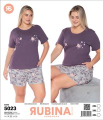 Жіноча піжама великих розмірів шорти та футболка Rubina Secret Туреччина art.5023 5023r фото