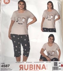Жіноча піжама батал бриджі та футболка Rubina Secret art.4587 4587 фото