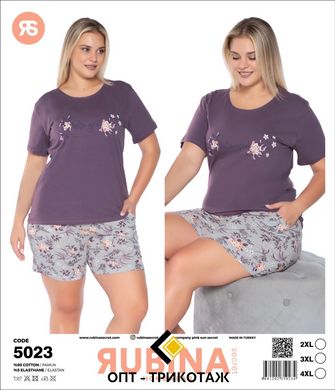 Жіноча піжама великих розмірів шорти та футболка Rubina Secret Туреччина art.5023 5023r фото