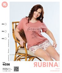 Жіноча піжама батал шорти та футболка Rubina Secret art.4036 Оптом, 2XL. 3XL. 4XL