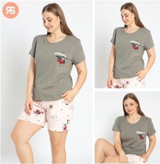 Жіноча піжама великих розмірів шорти та футболка Rubina Secret Туреччина art.4514 4514 фото