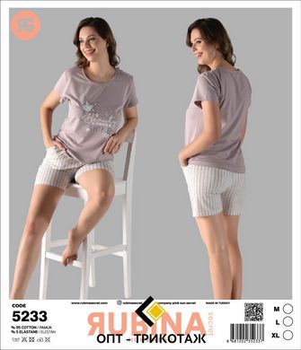 Жіноча піжама шортики та футболка від TM. Rubina Secret art.5233 5233 фото