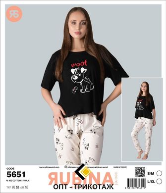 Жіноча піжама штани та футболка Rubina Secret art 5651 5651 фото