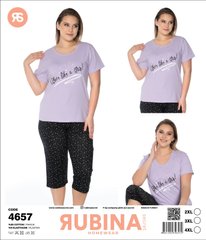 Жіноча піжама батал бриджі та футболка Rubina Secret art.4657 4657 фото
