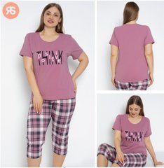 Жіноча піжама батал бриджі та футболка Rubina Secret art.4566 4566 фото