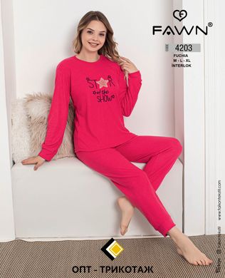 Пижама с длинным рукавом теплая интерлок ТМ. FAWN art.4203 4203 фото