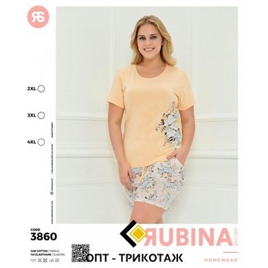 Жіноча піжама великих розмірів шорти та футболка Rubina Secret Туреччина art.3860 3860 фото