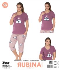 Жіноча піжама батал бриджі та футболка Rubina Secret art.4597 4597 фото