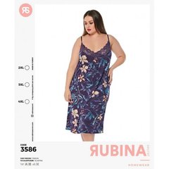 Женская сорочка большого размера с цветочным принтом из вискозы. Rubina Secret art.3586 3586 фото