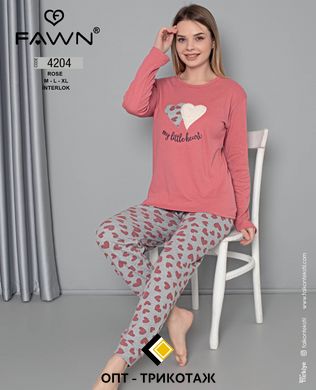 Пижама с длинным рукавом теплая интерлок ТМ. FAWN art.4204-3 4204-3 фото