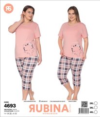 Женская пижама батал бриджи и футболка Rubina Secret art.4693 4693 фото