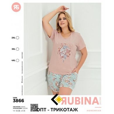 Жіноча піжама великих розмірів шорти та футболка Rubina Secret Туреччина art.3866 3866 фото