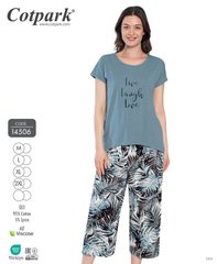 Жіноча піжама напів-батал бриджі та футболка Cotpark art.14506 14506 фото