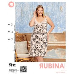 Женская сорочка большого размера с цветочным принтом из вискозы. Rubina Secret art.3932 3932 фото
