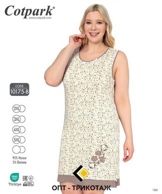 Жіноча нічна сорочка з віскози великого розміру на вузьких бретелях Сotpark art.10175-B 10175-B фото