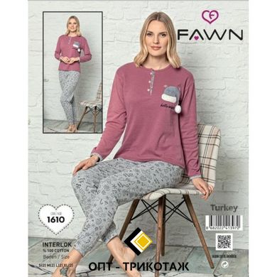 Женские пижамы интерлок тм Fawn, цвета разные как на дополнительных фото 1610 фото